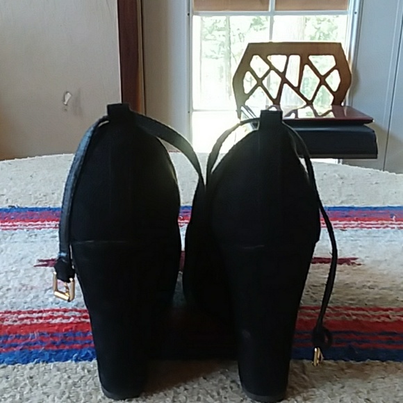 🚀Sales!💫Black suede Wedges shoes - Picture 5 of 8